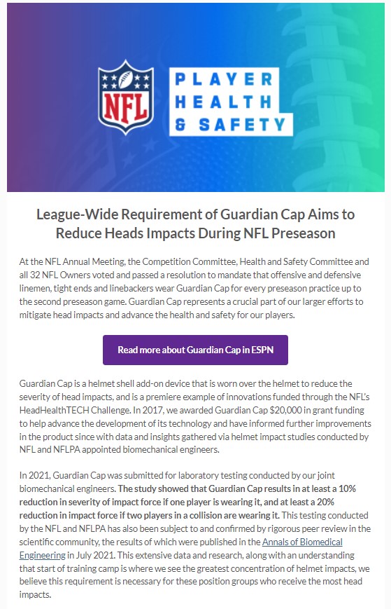 NFL CMO Dr. Allen Sills explains importance of mandated guardian